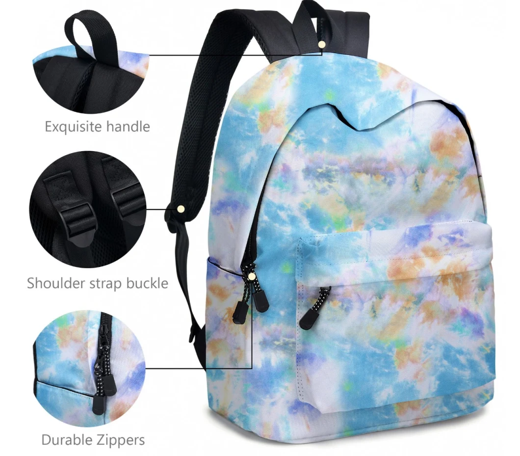 Wholesale Tie-Dyed Polyester Student Bags with Small Pencil Bag Waterproof Backpack